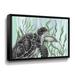 Bay Isle Home™ Gray Sea Turtle w/ Green Seaweed I by Irina Sztukowski - Painting Print on Canvas Metal in Gray/Green | 24 H x 32 W x 2 D in | Wayfair