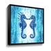 Highland Dunes Two Seahorses Under the Sea in Turquoise by Irina Sztukowski - Painting Print on Canvas in Blue/Green/White | Wayfair