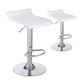 Pair of Bar Stools, Breakfast Bar Stool with Chrome Footrest and Base Adjustable Swivel Gas Lift PU material Comfy Pub Dining Padded Kitchen counter Stool (White1)