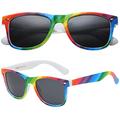 PolarSpex Mens Sunglasses - Retro Sunglasses for Men, Polarized Sunglasses for Womens - Cool Shades for Driving, Fishing, Brilliant Rainbow | Smoke