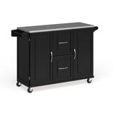 Homestyles Dolly Madison Wood Kitchen Cart with Stainless Steel Top