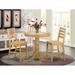 East West Furniture 3 Piece Counter Height Set- a Wooden Table and 2 Kitchen Chairs, Oak (Chair seat Options) - JACF3-OAK-C