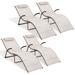 4-Piece Outdoor Patio Portable Folding Reclining Chaise Lounge Chairs - 69.09" L * 24.61" W * 26" H