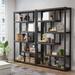 69-inch Tall Bookshelf, 6Tiers Bookcase, Industrial Wood/ Metal Display Etagere Rack