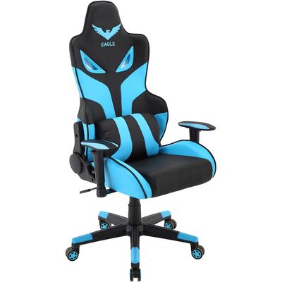 Hanover Commando Ergonomic Gaming Chair in Black and Electric Blue with Adjustable Gas Lift Seating and Lumbar Support