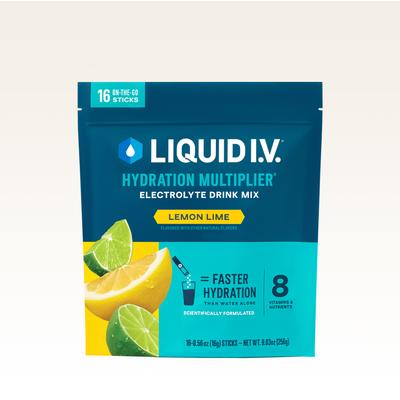 Liquid I.V.® Lemon Lime Powdered Hydration Multiplier® (16 pack) - Powdered Electrolyte Drink Mix Packets