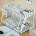 Kason Twin Over Full Standard Bunk Bed by Isabelle & Max™ Metal in White | 53.94 H x 56.38 W x 78.11 D in | Wayfair