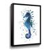 Highland Dunes Blue Seahorse w/ Splashes II by Irina Sztukowski - Painting Print on Canvas Metal in Blue/White | 32 H x 24 W x 2 D in | Wayfair