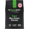 Protein Works Vegan Mass Gainer Extreme | Erdbeer-Sahne | Kalorienreicher & Proteinreicher Pulver-Shake | Kohlenhydratreicher Weight Gainer | 2kg