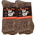 Loose Fit Stays Up Marled Merino Wool Men's and Women's Sock 2 Pack - brown - XL