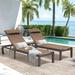 Crestlive 2-piece Outdoor Chaise Lounge Chairs with Adjustable Back and Wheels - 77.17" L × 23.62" W × 13.38" H