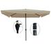 10 x 6.5ft Rectangular Patio Umbrella Outdoor Market Umbrellas with Crank and Push Button Tilt for Garden Swimming Pool Market