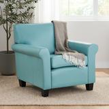 Yonkers Blue Bonded Leather Club Chair by Christopher Knight Home