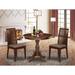 East West Furniture 3 Piece Dining Set Contains a Round Table with Pedestal and 2 Kitchen Chairs,(Finish & Seats Type Option)