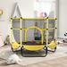 Aula 5FT Trampoline w/ Basketball Hoop For Fun, Outdoor & Indoor Mini Toddler Trampoline, Blue in Yellow | Wayfair STY-MS199273AAL