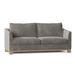 Poshbin 82" Square Arm Sofa in Blue/Brown | 40 H x 72 W x 39 D in | Wayfair 1037-LENLAP-NAT-72 inches