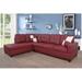 Red/Brown Sectional - Wade Logan® Askas 103.5" Wide Faux Leather Sofa & Chaise Faux Leather | 35 H x 103.5 W x 74.5 D in | Wayfair
