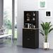 Red Barrel Studio® Kajah 67" Kitchen Pantry w/ Hutch Wood in Black | 67 H x 26.75 W x 15.5 D in | Wayfair 88C03A0C3F00442CAB68CC1248E20995