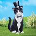 Arlmont & Co. Tuxedo Cat Stake Metal | 29 H x 11.5 W x 11.25 D in | Wayfair CBFFE6F1AF174BDEBEB5B05624191BB2