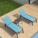 Latitude Run® 66.15" Long Reclining Slat Seat w/ Table Metal | 40.55 H x 25.2 W x 66.15 D in | Outdoor Furniture | Wayfair