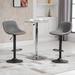 17 Stories Keiara Swivel Adjustable Height Bar Stool Upholstered/Leather/Metal/Faux leather in Gray | 17 W x 17.25 D in | Wayfair