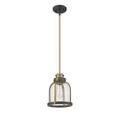 Breakwater Bay Decoteau 1 - Light Single Dome Pendant Glass, Steel in Black/Brown | 11.5 H x 8.75 W x 8.75 D in | Wayfair