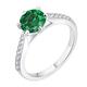 JO WISDOM Women Ring,925 Sterling Silver Engagement Wedding Promise Ring with 7mm 5A Cubic Zirconia May Birthstone Emerald Color,Jewellery for Women