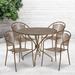 35.25-inch Round 5-piece Indoor/ Outdoor Steel Dining Set