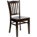 Vertical Slat Back Wooden Restaurant Chair - 16.75"W x 20.75"D x 34.5"H