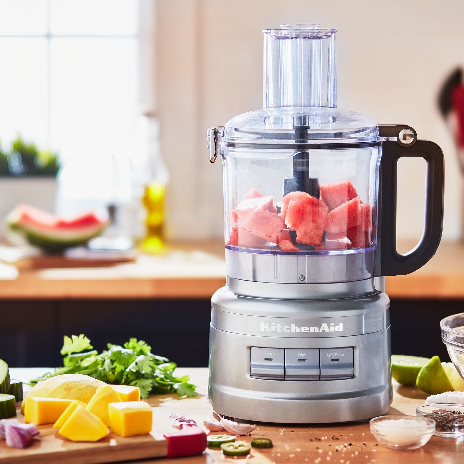 KitchenAid Easy Store 7-Cup Food Processor in Contour Silver