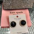 Kate Spade Jewelry | Kate Spade Cubic Zirconia She Has Spark Earrings Black Faux Diamond Round New | Color: Black/Gold | Size: Os