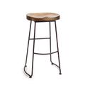 "Wood Stool 30.5""H Wood/Metal - Melrose International 66431DS"