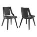 Aniston Gray Faux Leather and Black Wood Dining Chairs ( Set of 2 ) - Armen Living LCANSIBLGR
