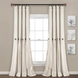 Linen Button Window Curtain Panel Single Off White 40X108 - Lush Decor 16T007777