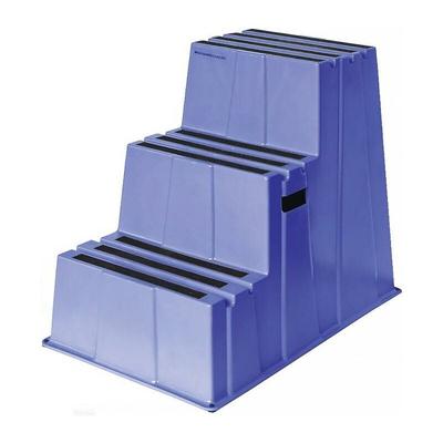 Schwerlasttritt Stufen einschl. Plattform 3 Plattformhöhe 730 mm Kunststoff blau Image