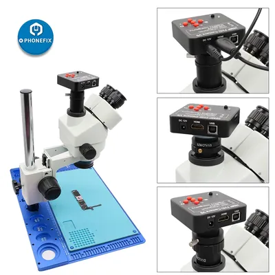 Caméra de microscope électronique vidéo industrielle sortie simultanée loupe réparation de