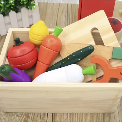 Jouets en bois Montessori série de cuisine de simulation fruits coupés et 05/09/2018 jeu de