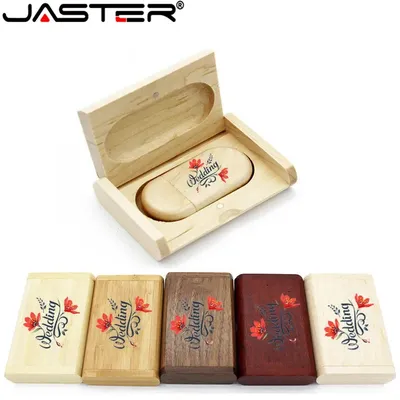 JASTER – clé USB en bois de haute qualité avec Logo gravé 4 go 8 go 16 go 32 go 64 go carte