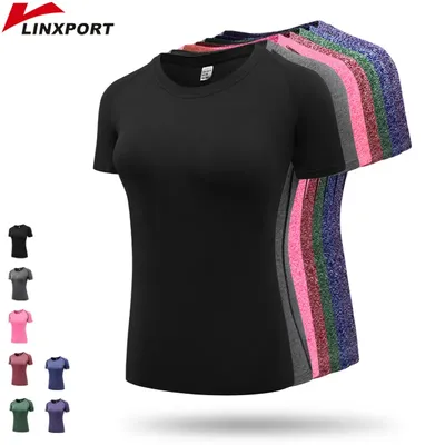 Fitness femmes chemises à séchage rapide t-shirt élastique Yoga sport collants salle de sport en