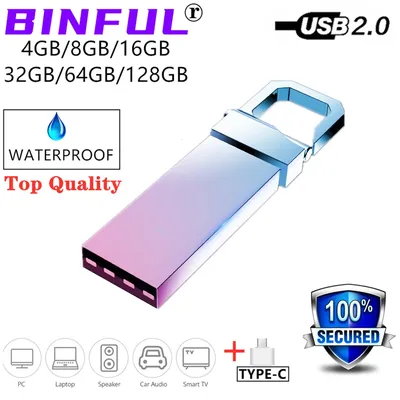BiNFUL – clé usb type-c 2 en 1 support à mémoire de 4GB 8GB 16 GB 32 GB 64GB 128GB lecteur flash