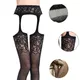 Bas en résille noir Sexy collants en Jacquard pour femmes adultes cuisses transparentes collants