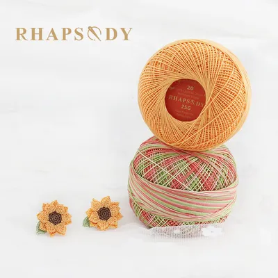 Rhapsody – fil de broderie en coton crocheté taille 20 25 grammes pour tricot à la main Tatting