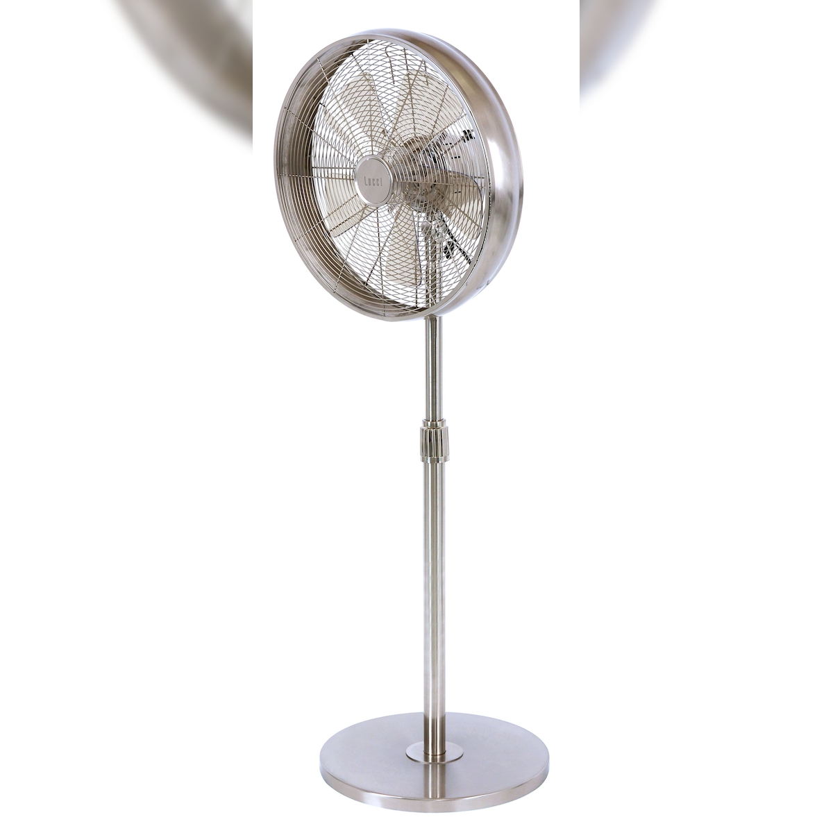 Lucci Standventilator Breeze Pedestal Chrom Chrom / Nickel gebürstet Image