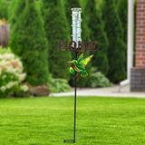 Exhart Solar Hummingbird Rain Gauge Garden Stake Reads HOME, 12.5 by 31.5 Inches Metal | 31.5 H x 12.6 W x 3.4 D in | Wayfair 19964-RS