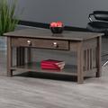 Red Barrel Studio® Wood Contemporary Home Office Stafford Coffee Table, Oyster Gray Wood in Brown/Gray | 18.11 H x 37.01 W x 19.84 D in | Wayfair