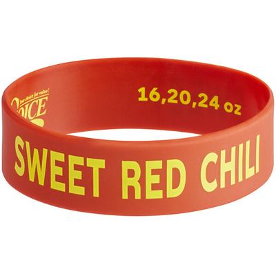 Choice "Sweet Red Chili" Silicone Squeeze Bottle Label Band for 16, 20, and 24 oz. Standard & Wide Mouth Bottles