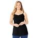 Plus Size Women's Suprema® Cami With Lace by Catherines in Black Dot (Size 5X)