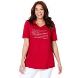 Plus Size Women's Stars & Shine Tee by Catherines in Red Flag (Size 4X)