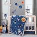 Lambs & Ivy Milky Way Blue/Gray Space Galaxy 4-Piece Nursery Baby Crib Bedding Set