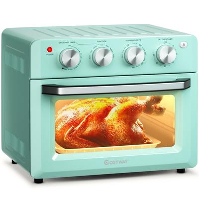 19 Qt Dehydrate Convection Air Fryer Toaster Oven with 5 Accessories-Green - 19.5" x 12" x 12.5" ( L x W x H)